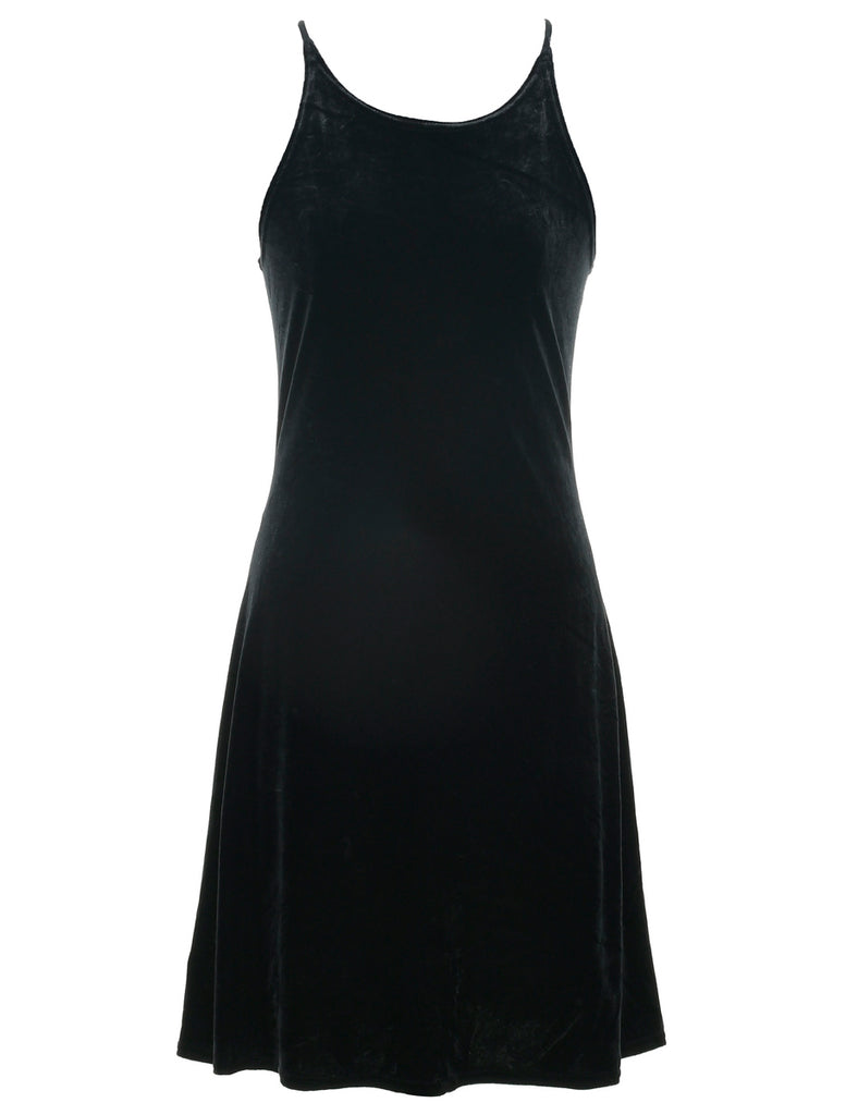 Velvet Black Evening Dress - S