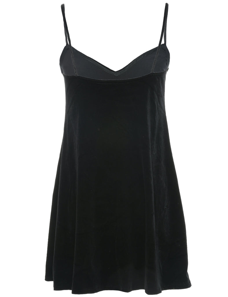 Velvet Black Evening Dress - M