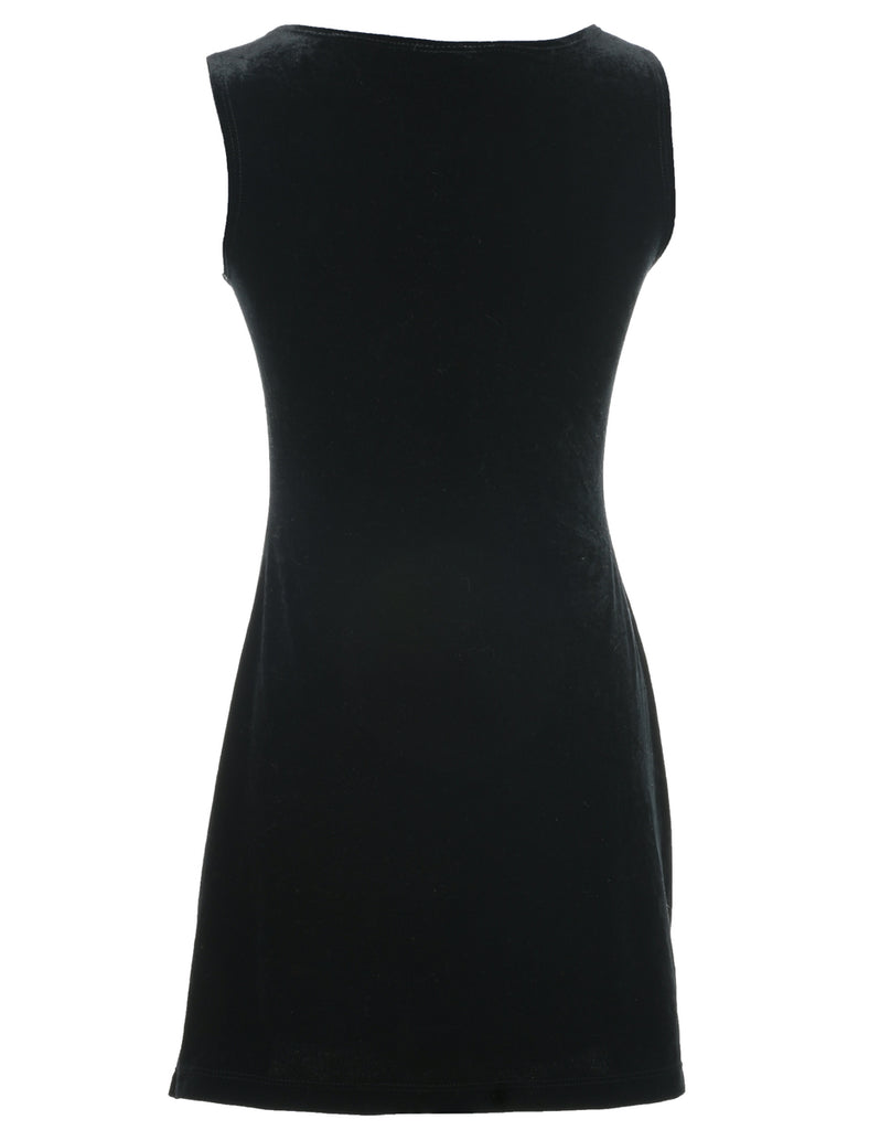 Velvet Black Evening Dress - S