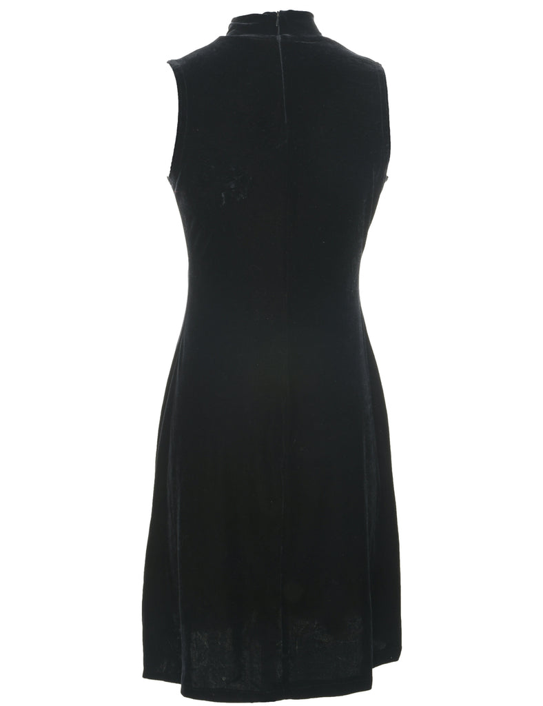 Velvet Black Evening Dress - M