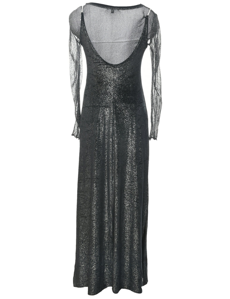 Velvet Black Evening Dress - XS