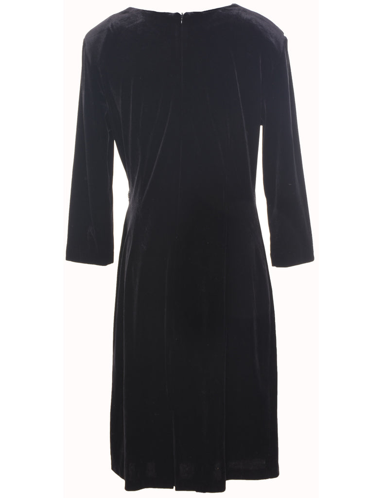 Velvet Black Evening Dress - M