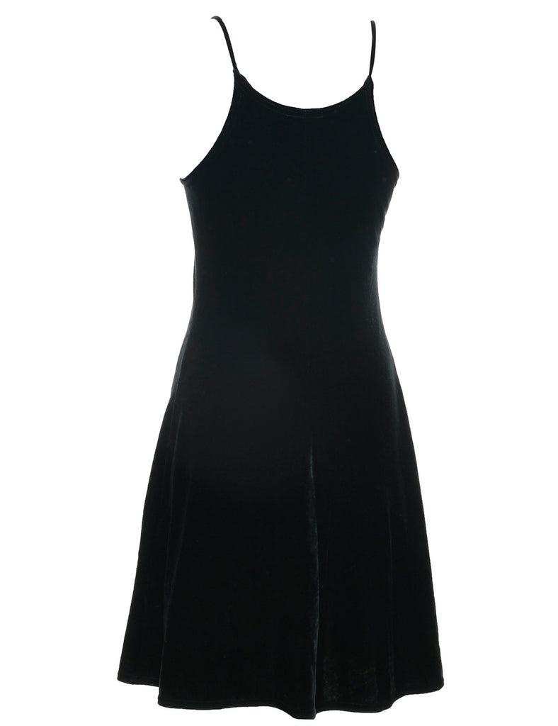 Velvet Black Evening Dress - S