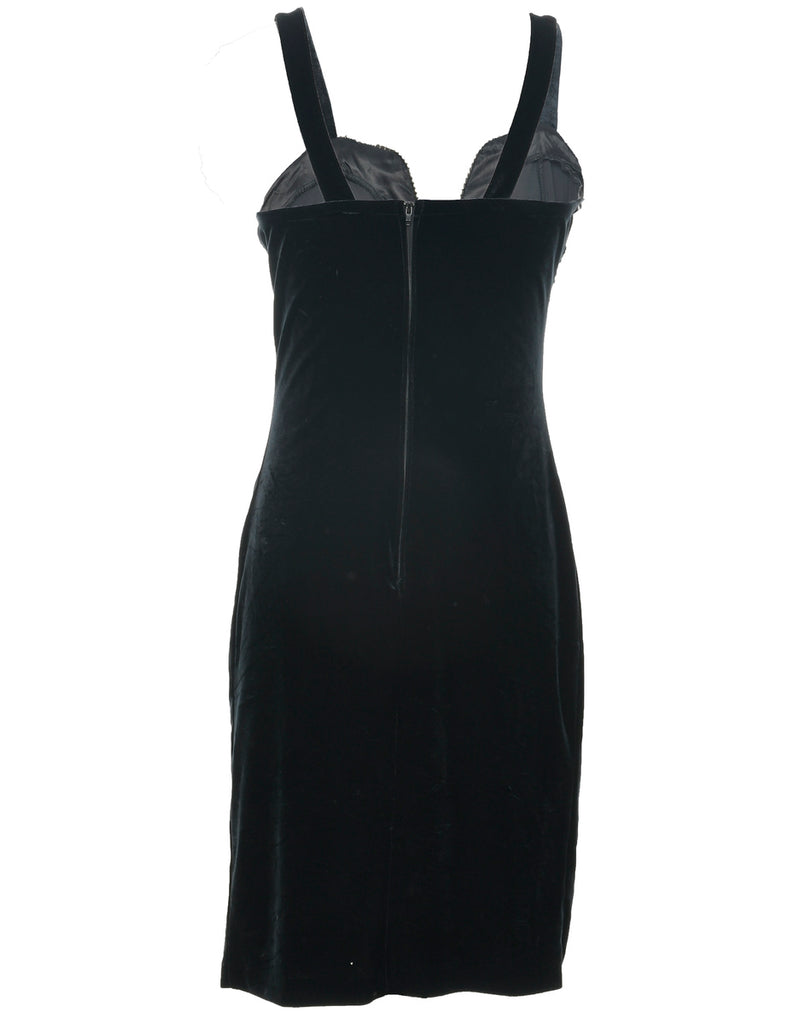 Velvet Black Evening Dress - XS