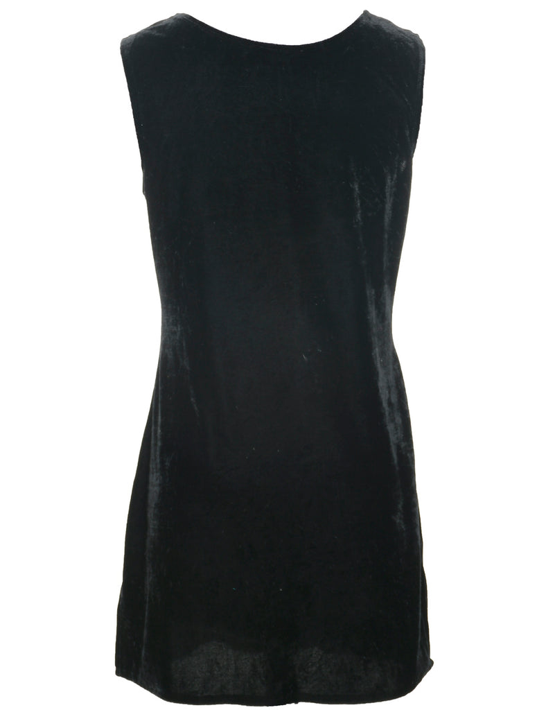 Velvet Black Evening Dress - M