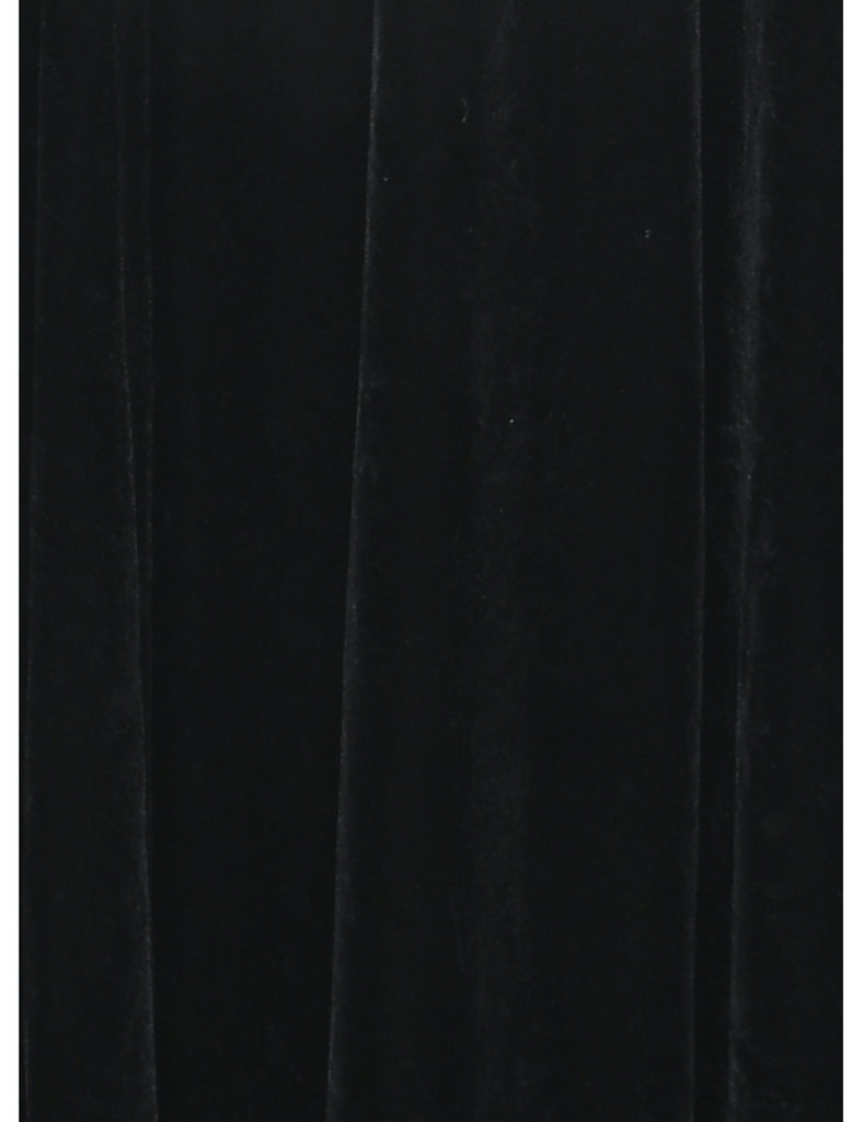 Velvet Black Evening Dress - M