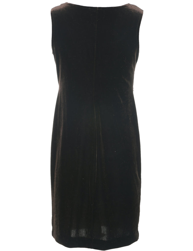 Velvet Dark Brown Evening Dress - S