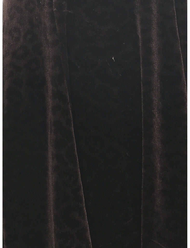 Velvet Dark Brown Evening Dress - S