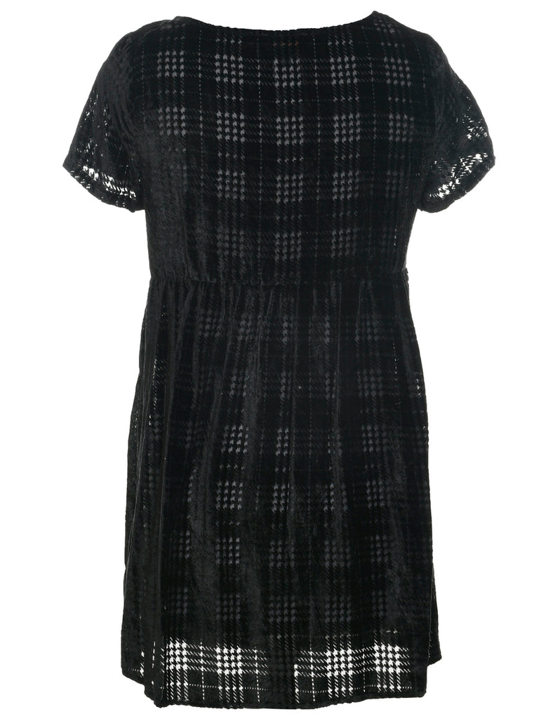 Velvet Dogtooth Checks Evening Dress - M