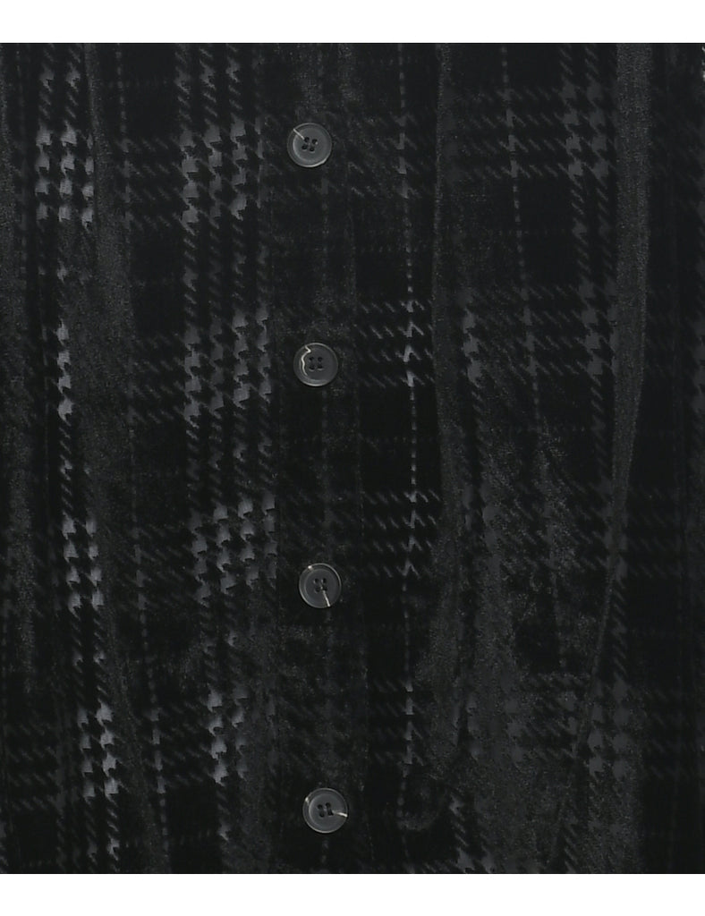 Velvet Dogtooth Checks Evening Dress - M