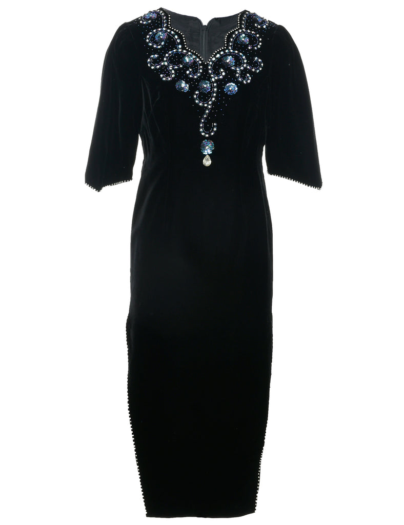 Velvet Evening Dress - M