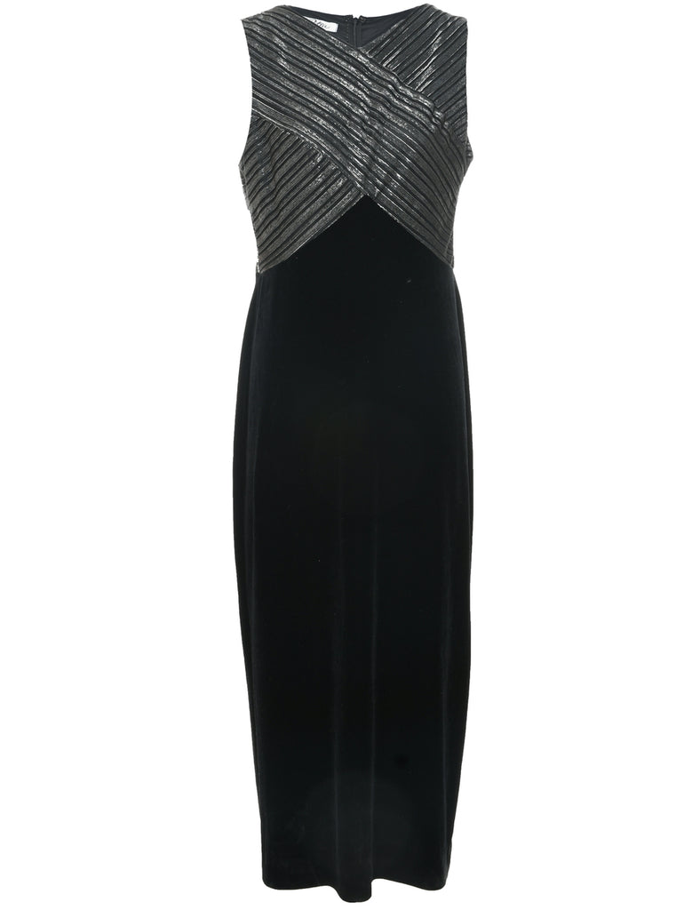 Velvet Fabric Evening Dress - M