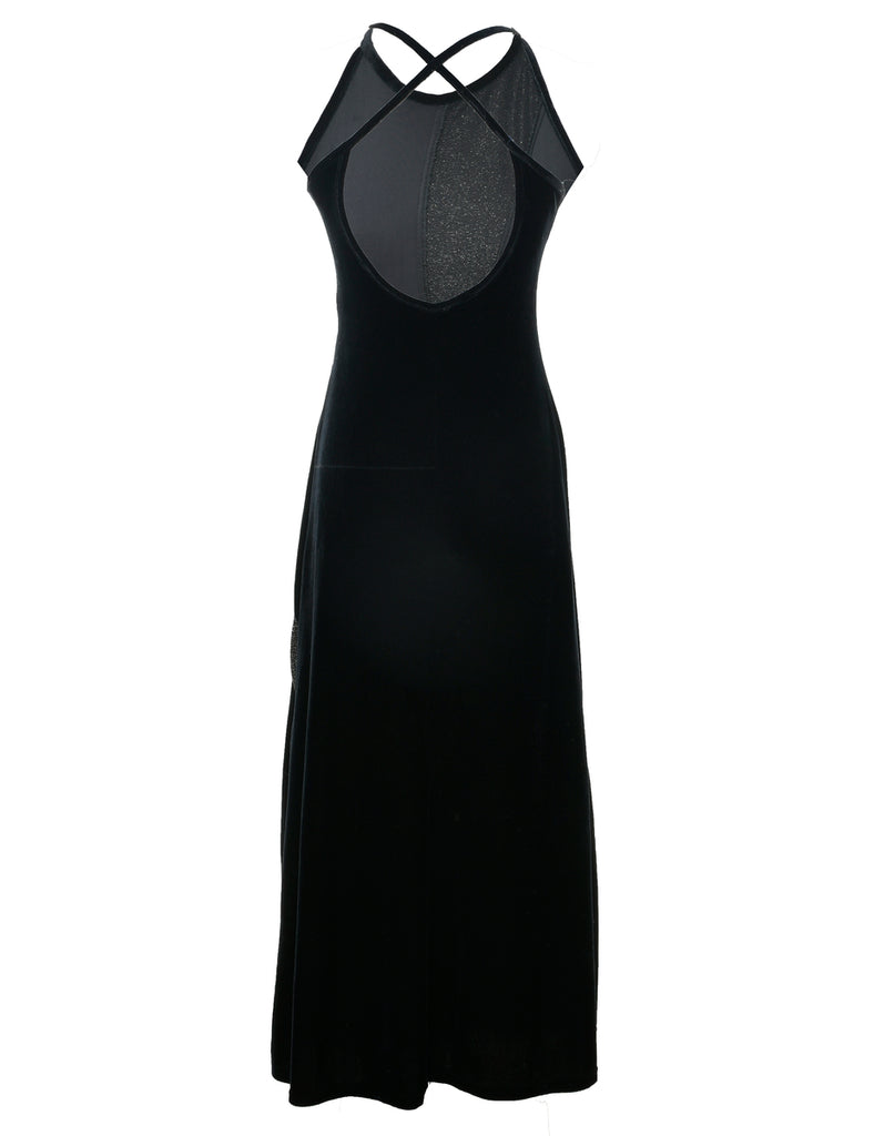 Velvet Lurex Thread Pattern Evening Dress - XS