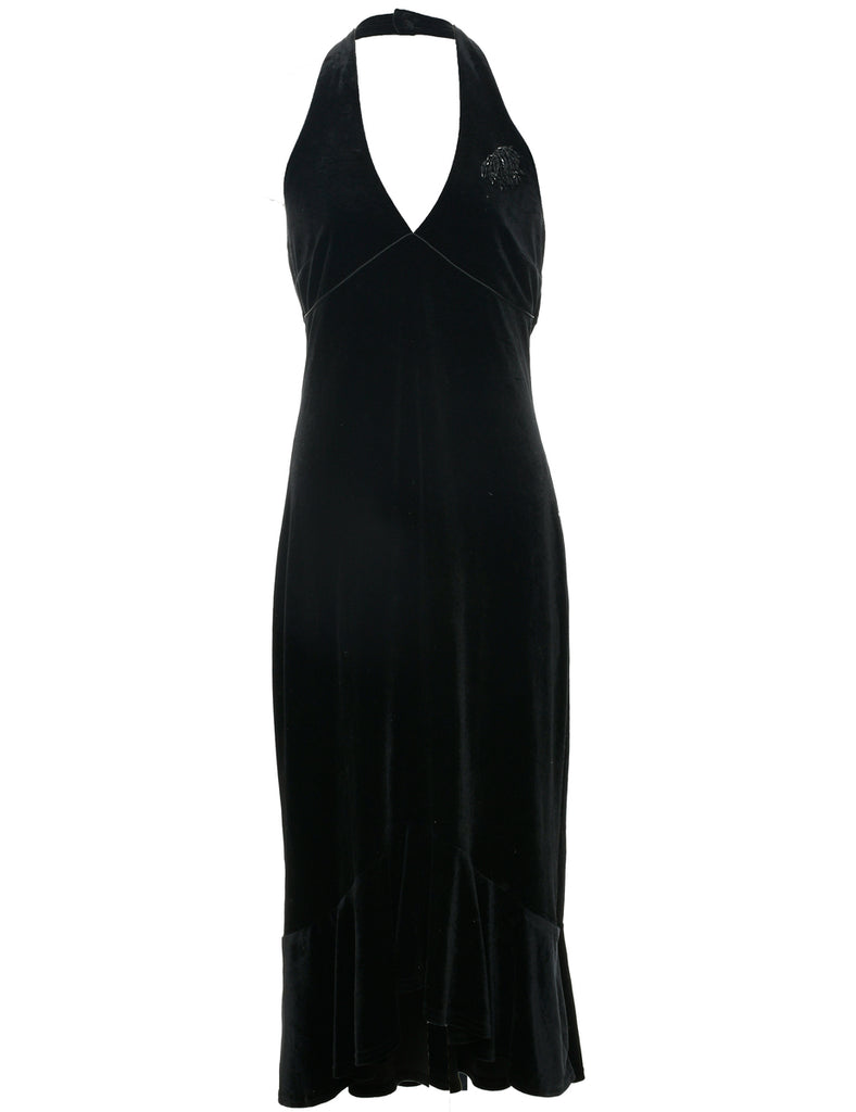 Velvet Maxi Evening Dress - M