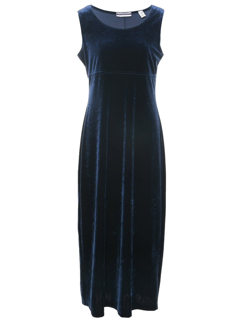 Velvet Navy Evening Dress - M