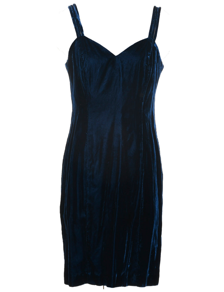 Velvet Navy Evening Dress - M