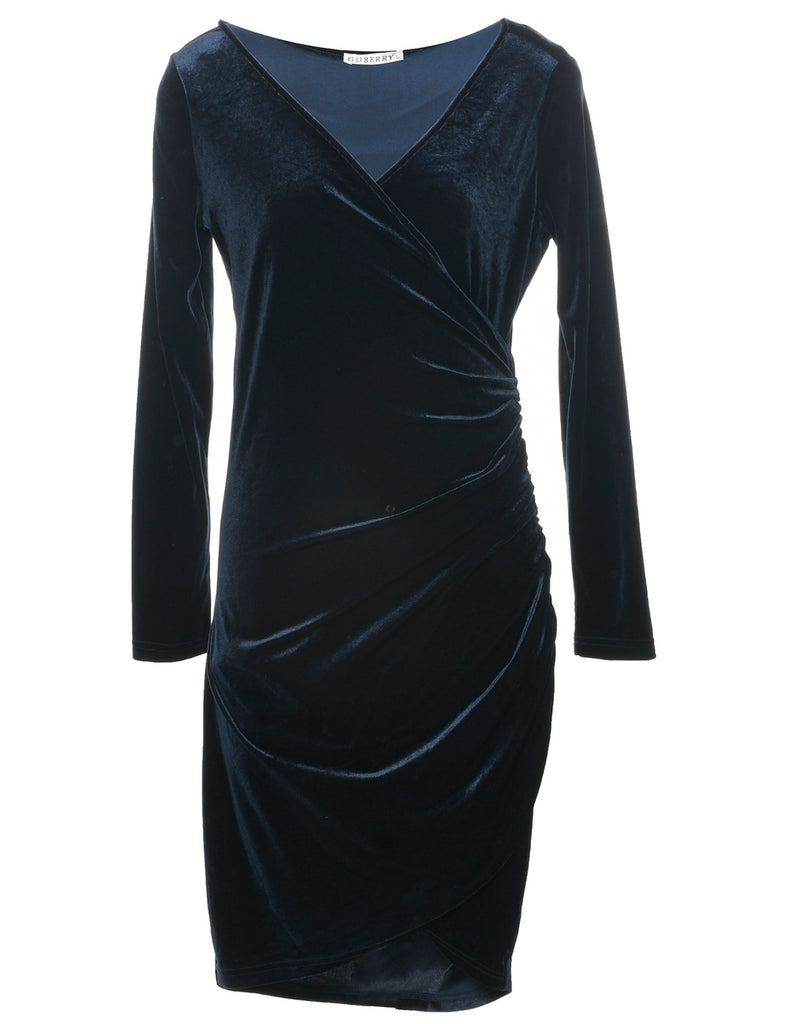 Velvet Navy Evening Dress - S