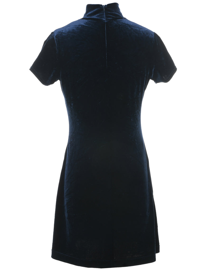 Velvet Navy Evening Dress - M