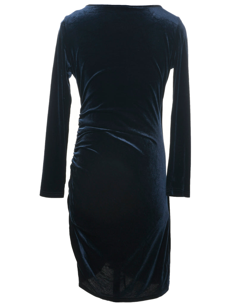 Velvet Navy Evening Dress - S