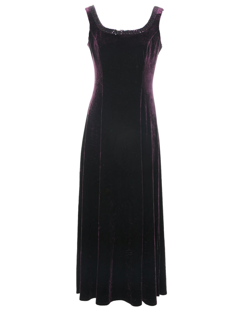 Velvet Plum Evening Dress - S