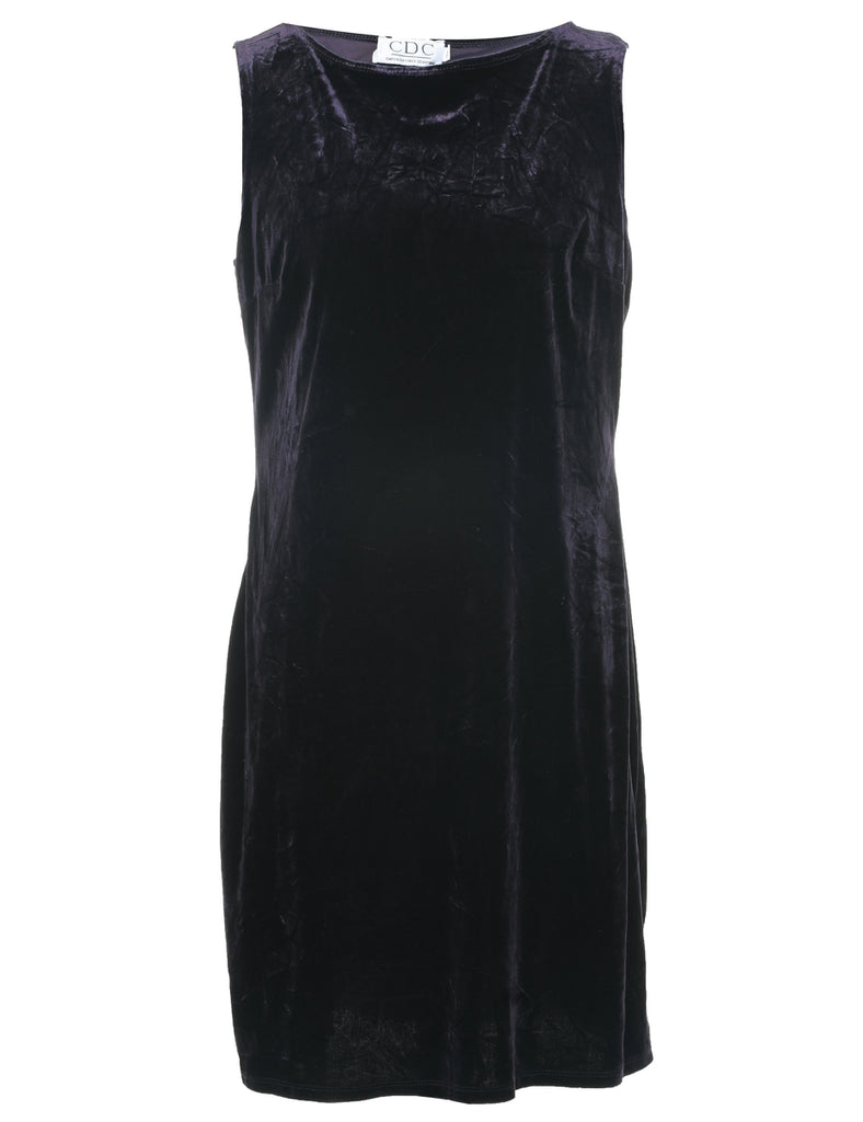 Velvet Purple Evening Dress - M