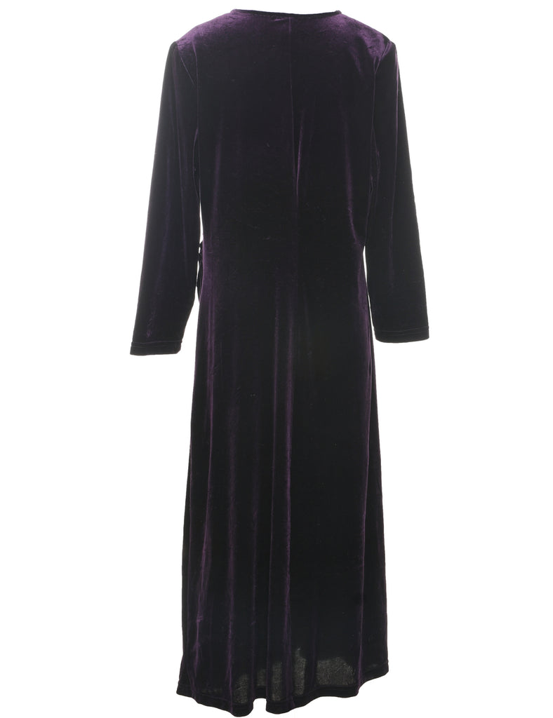 Velvet Purple Evening Dress - M