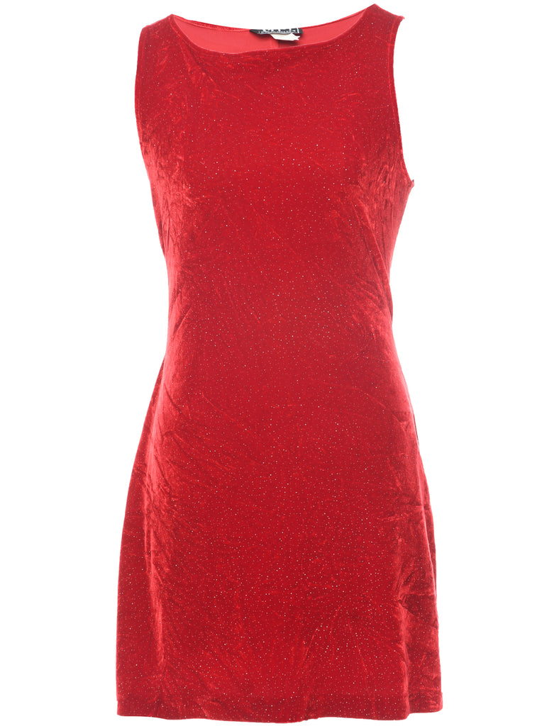 Velvet Red Evening Dress - S