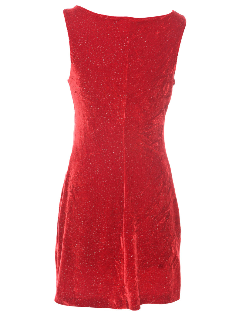 Velvet Red Evening Dress - S