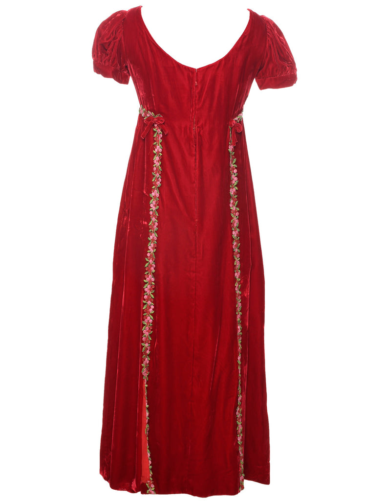 Velvet Red Evening Dress - XS