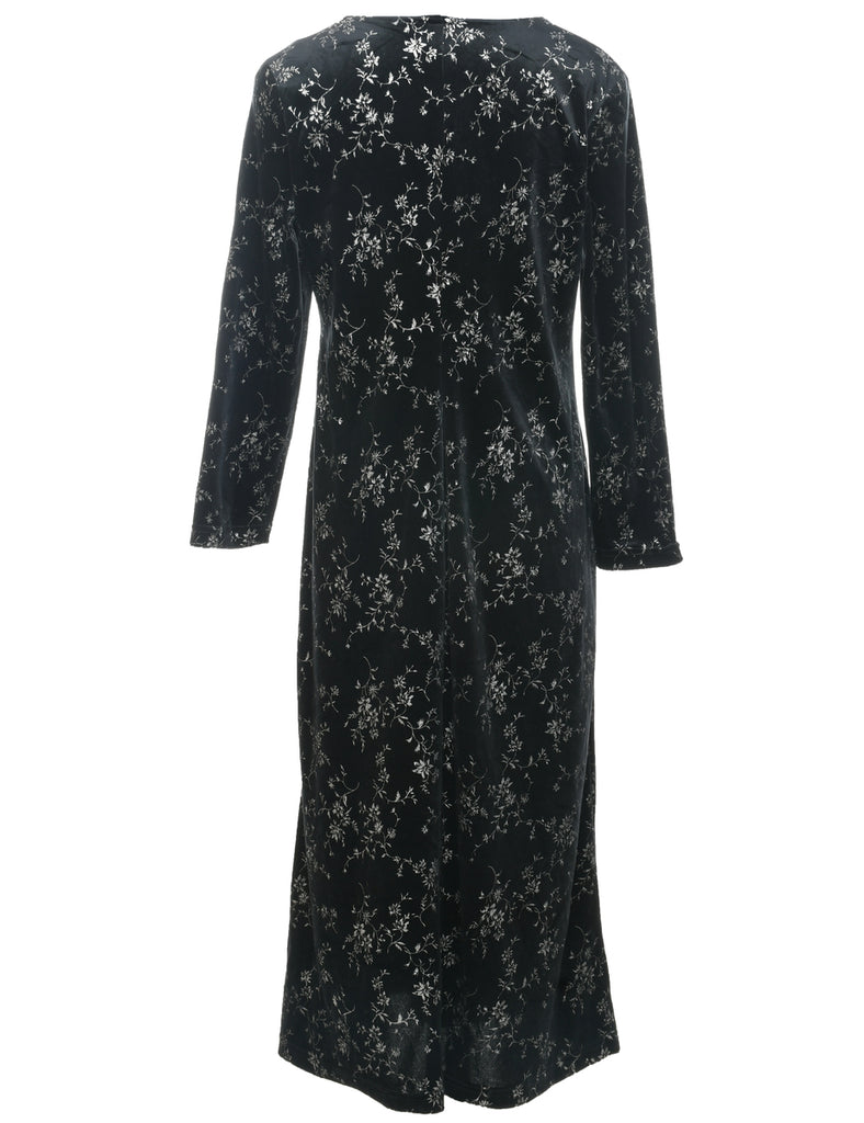 Velvet Snakeskin Finish Evening Dress - M