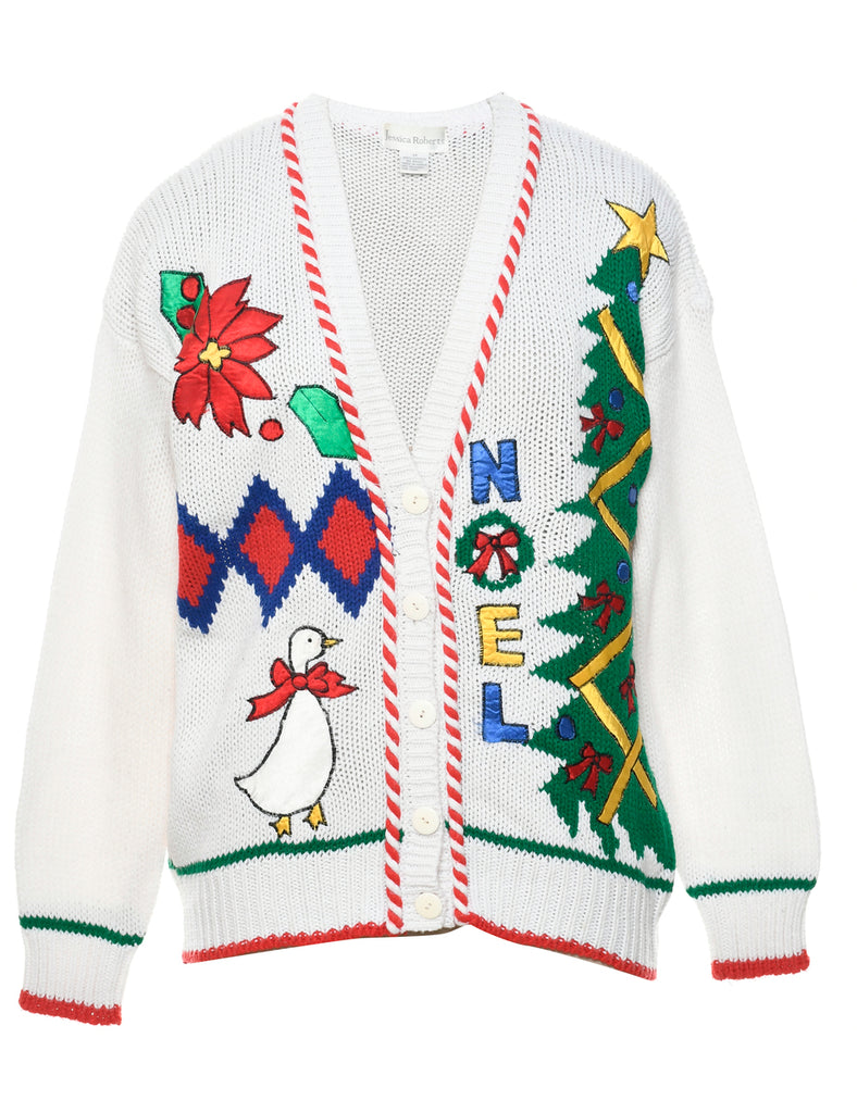 White Christmas Cardigan - M