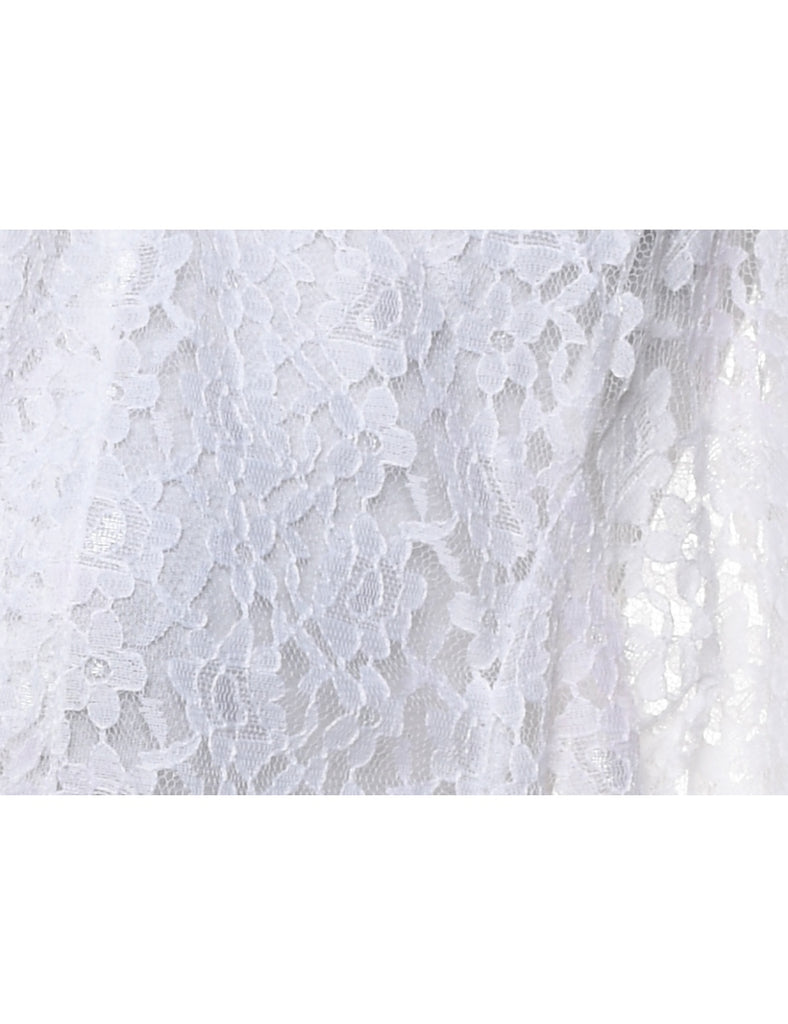 White Floral Lace Evening Jacket - L