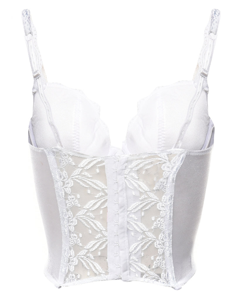 White Floral Print Corset - S