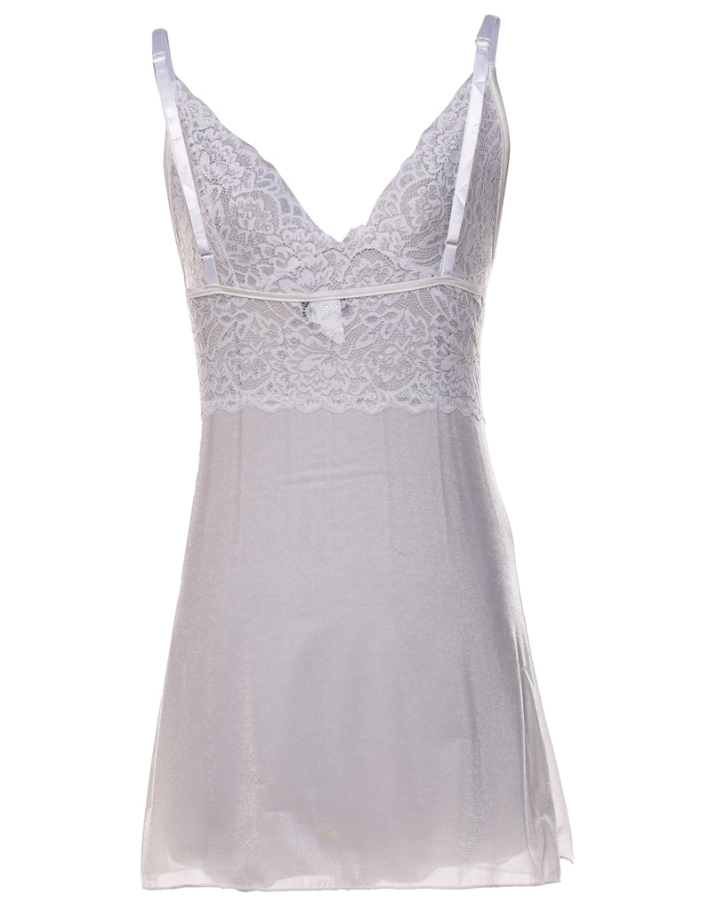 White Lace Classic Slip Dress - S