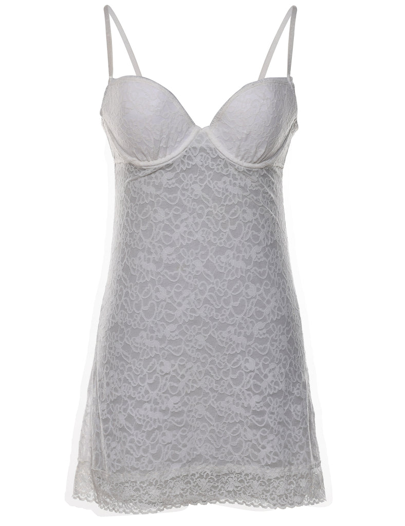 White Lace Sheer Babydoll - M