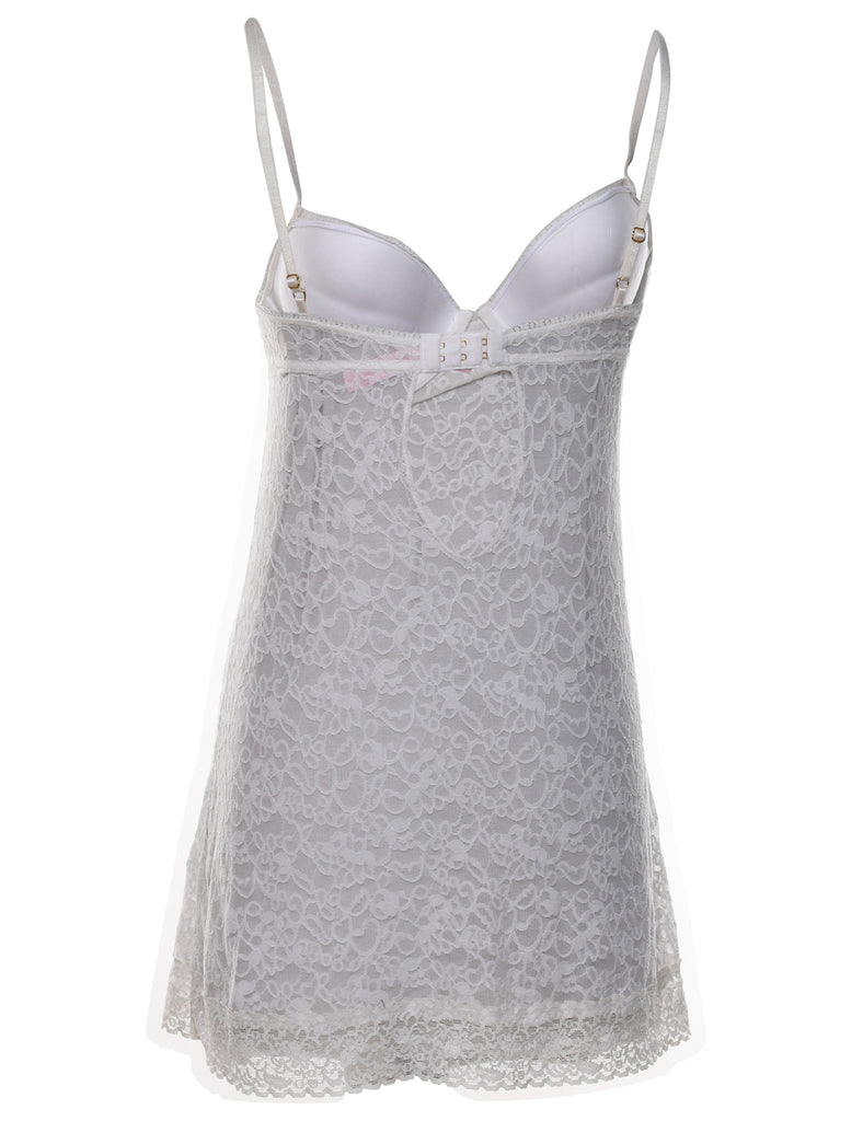 White Lace Sheer Babydoll - M