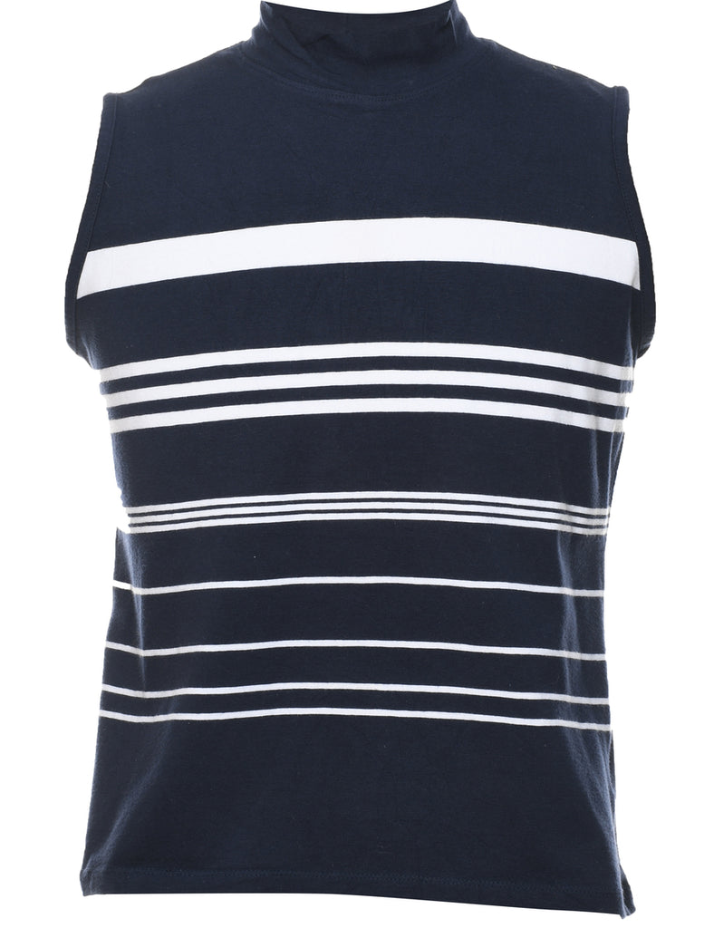 White Stag Navy & White Striped Vest - L