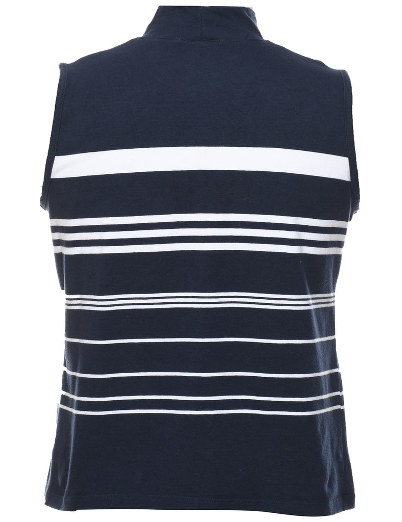 White Stag Navy & White Striped Vest - L