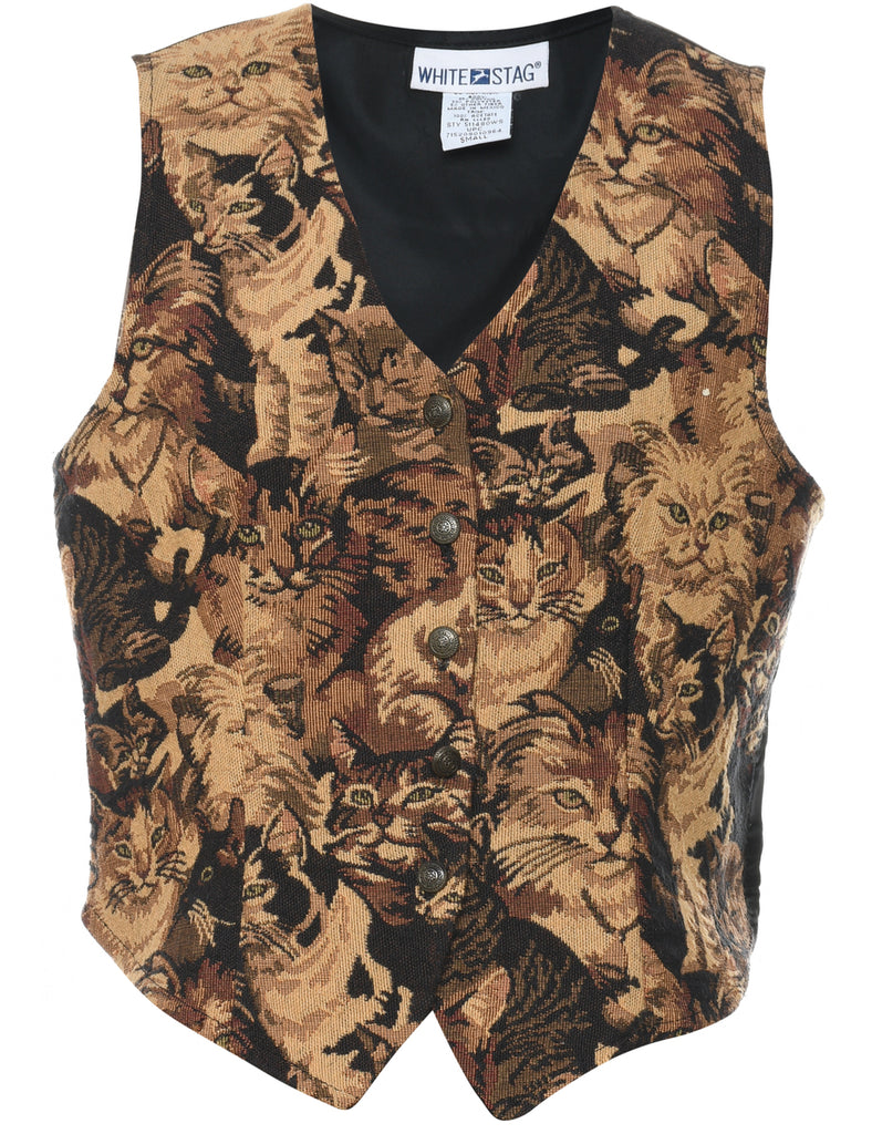 White Stag Tapestry Waistcoat - S