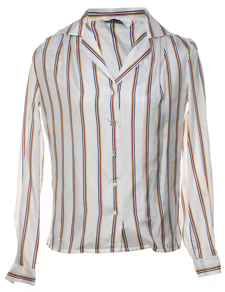 White Striped Shirt - M