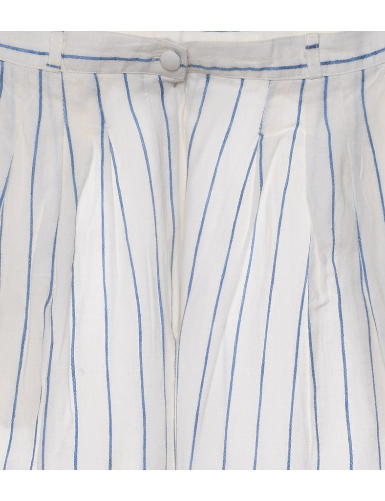 White Striped Trousers - W26 L30