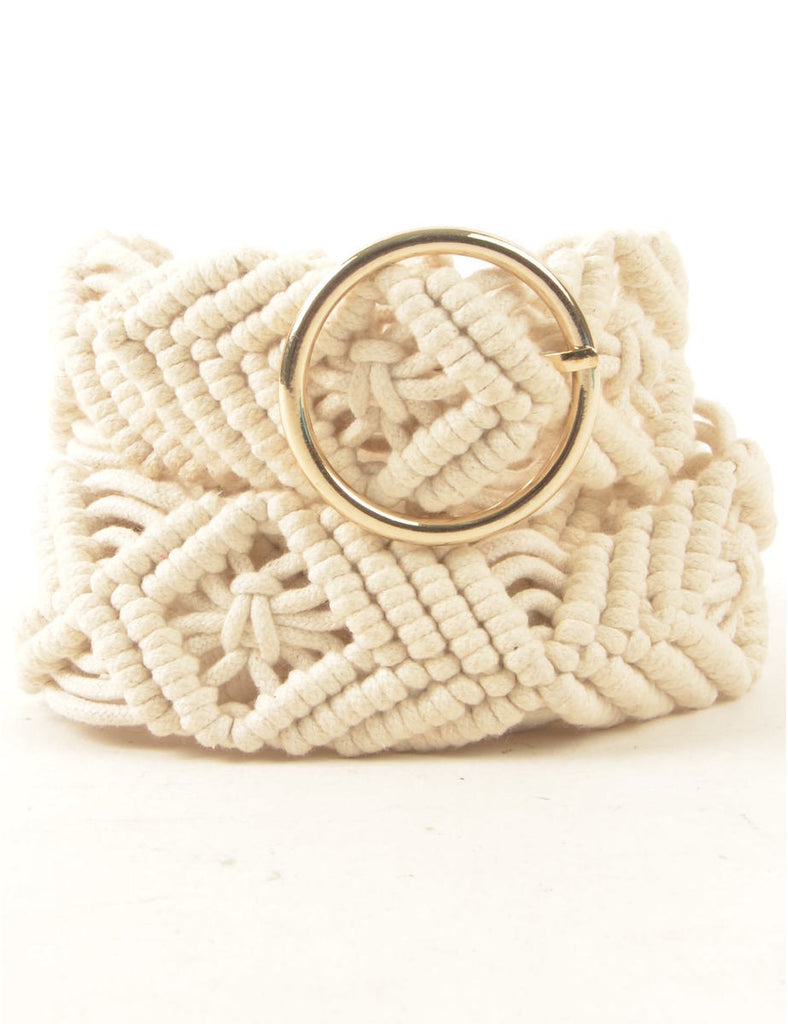 White Woven Belt - M