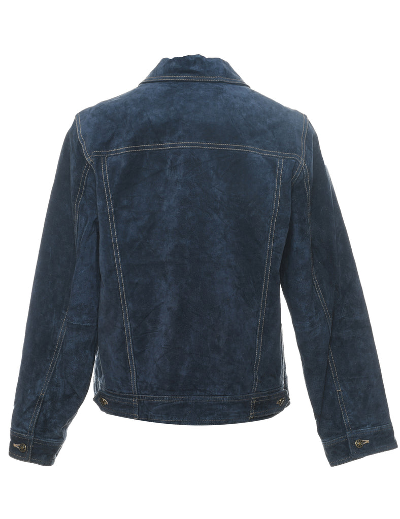 Wilson Suede Navy Contrast Stitch Jacket - M