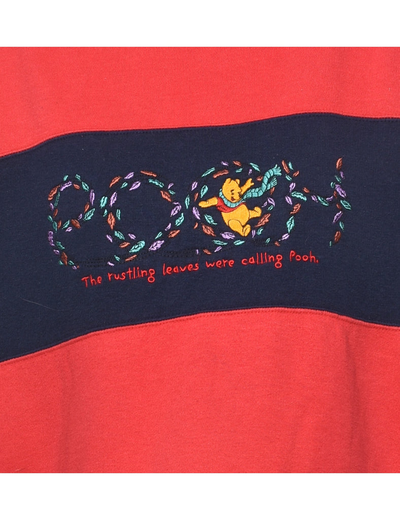 Winnie The Pooh 1990s Cartoon Embroidered Sweatshirt - L