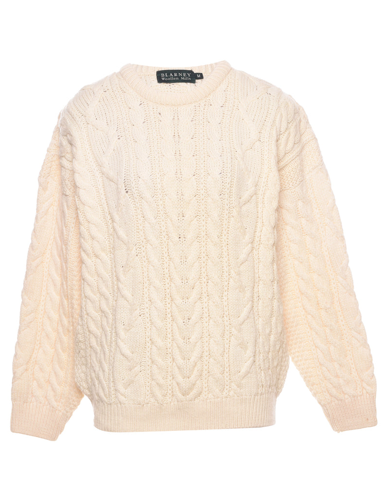 Wool Cable Knit Jumper - M