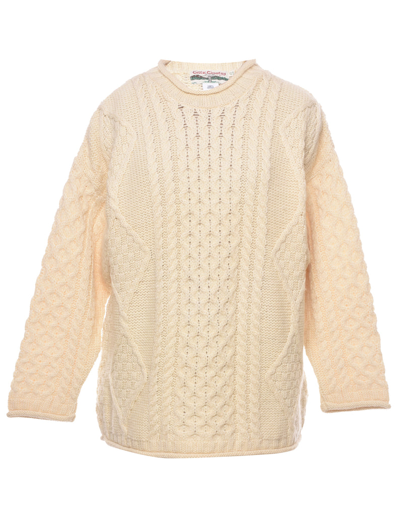 Wool Cable Knit Jumper - S