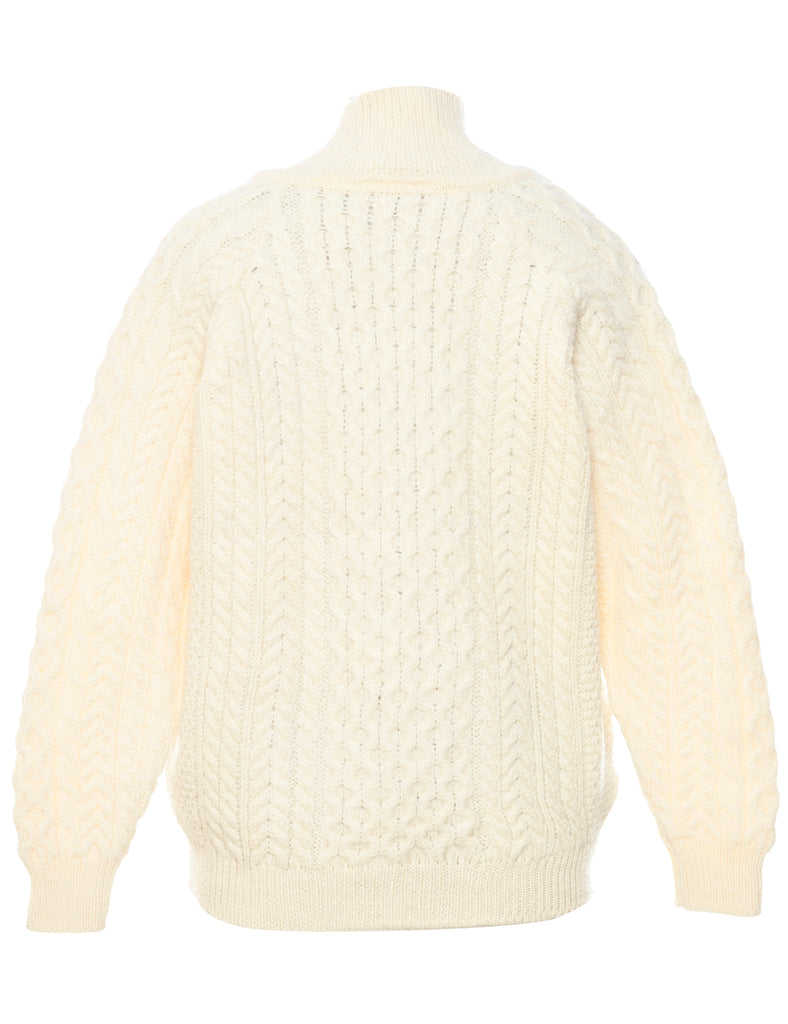 Wool Cable Knit Jumper - L