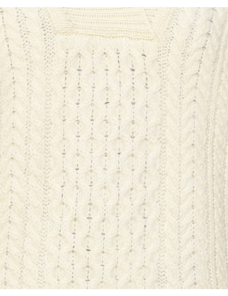 Wool Cable Knit Jumper - L