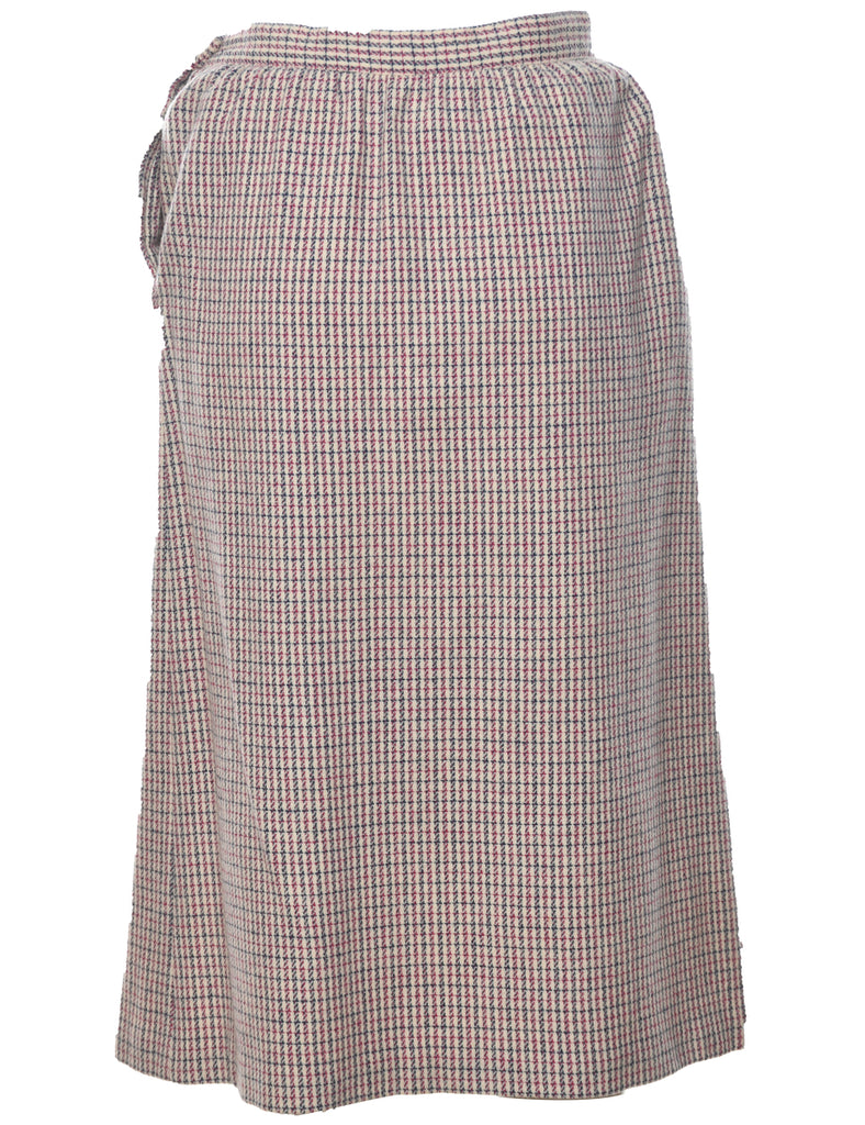 Wool Checked Maxi Skirt - M