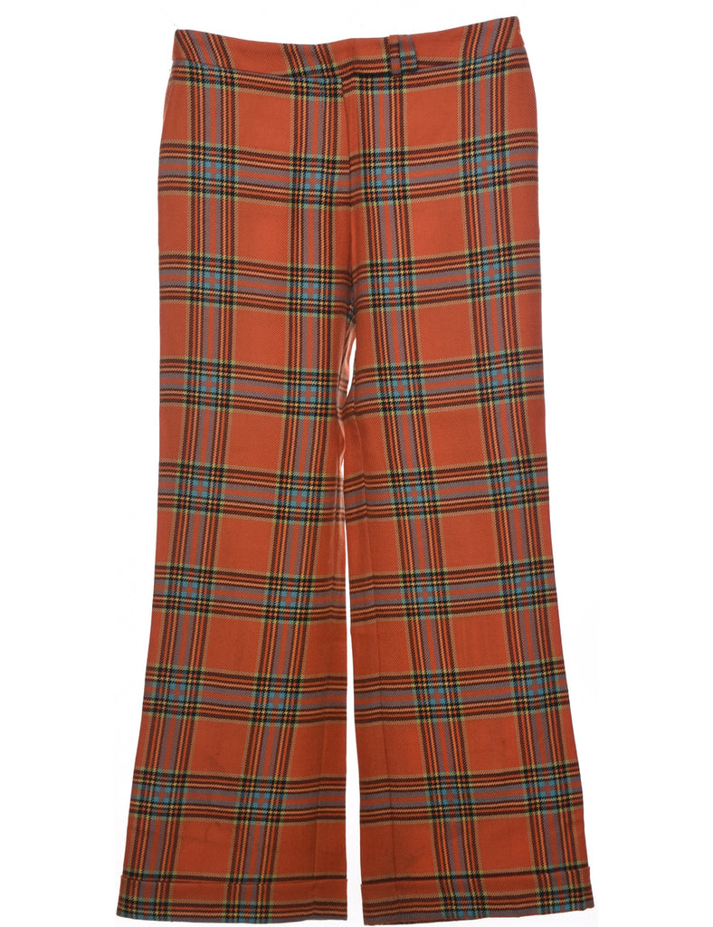 Wool Checked Pattern Trousers - W32 L31